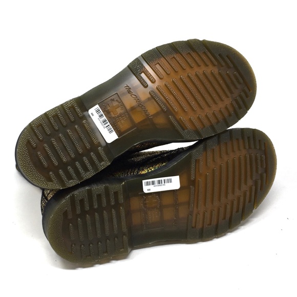 🔴SOLD Dr. Martens 1460 Pascal Gold Iridescent Crackle Metallic Leather Boots, - Picture 10 of 13